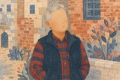 Gentle Elderly Portrait in Urban Light