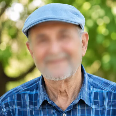 Gentle Elderly Man Portrait in Garden Light
