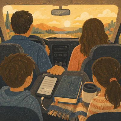Family Car Interior at Golden Hour