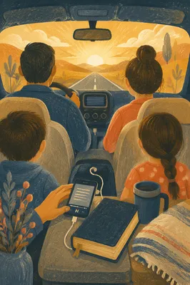 Family Car Interior at Golden Hour