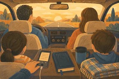 Family Car Interior at Golden Hour