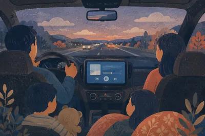 Family Road Trip Bible Audio at Dusk