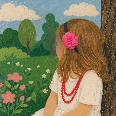 Cheerful Child Portrait in Spring Park
