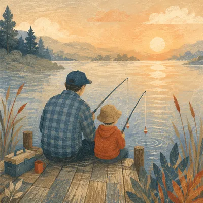 Father and Son Fishing Faith Talk