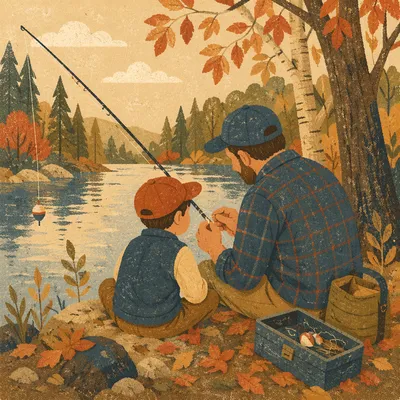 Father and Son Fishing Faith Conversation