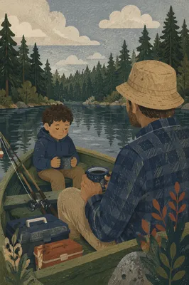 Father and Son Fishing Faith Conversation