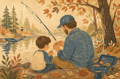 Father and Son Fishing Faith Conversation