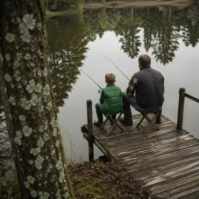 Father and Son Fishing in Faith