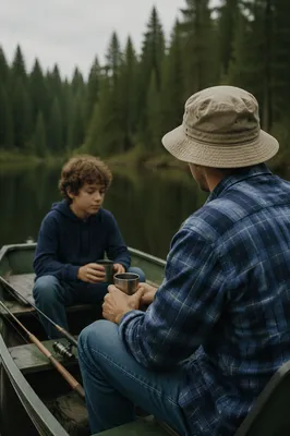 Father and Son Fishing Faith Conversation