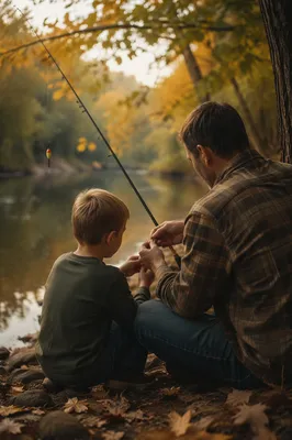 Father and Son Fishing Faith Conversation