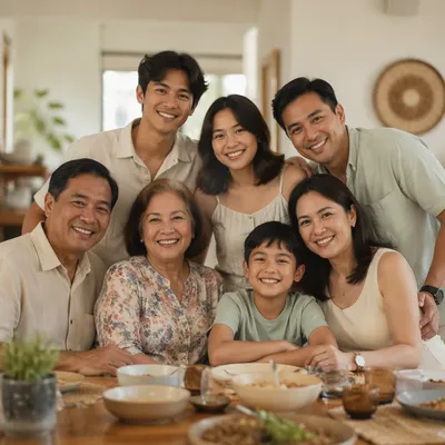 Joyful Filipino Family Gathering at Home
