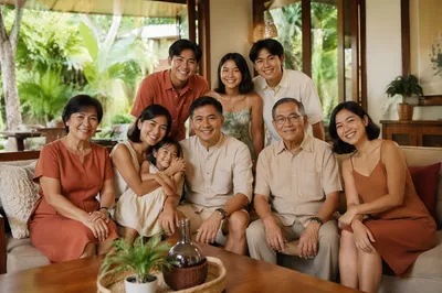 Joyful Filipino Family Gathering at Home