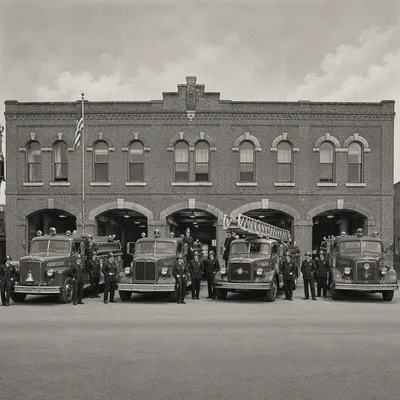 Historic Firefighter Crew at Brick Station