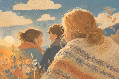 Friends Laughing Outdoors in Autumn Sunlight