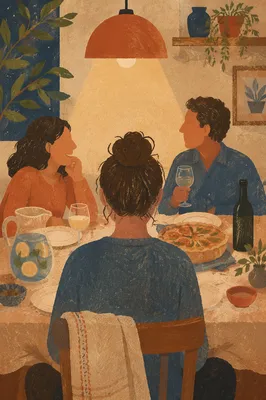 Joyful Friends Dinner Celebration at Home
