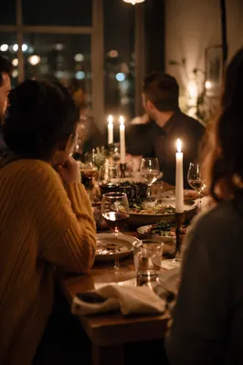 Joyful Friends Dinner Celebration by Candlelight