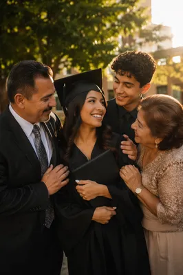 Family Embrace After Graduation Ceremony