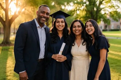 Graduate Celebrating with Family in Park