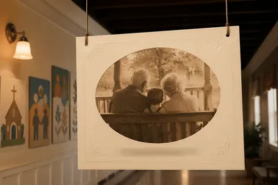 Heritage Family Card in Church Hallway
