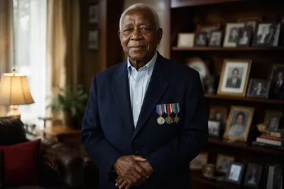 Dignified Elderly Man with Service Medals