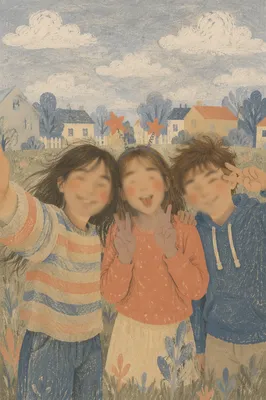 Playful Friends Taking Outdoor Group Selfie