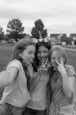 Playful Friends Taking Outdoor Group Selfie