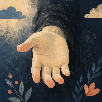 Outstretched Hand Reaching in Quiet Light
