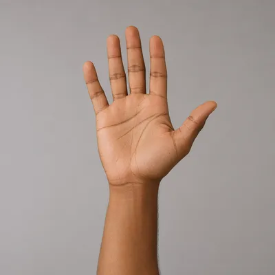 Upward Reaching Hand Close-Up Portrait
