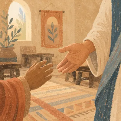 Gentle Hand Reaching in Chapel Fellowship