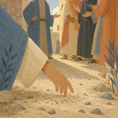 Compassionate Hand Reaching Toward Dusty Stones