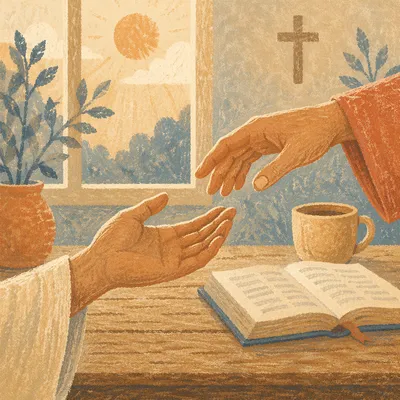 Gentle Hands Reaching in Morning Prayer