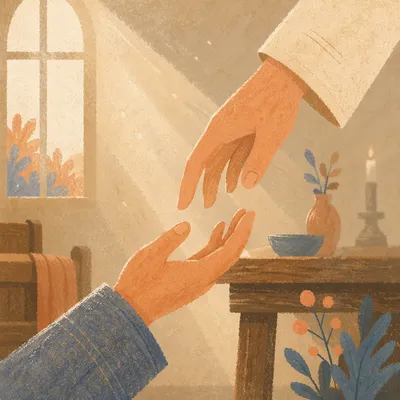 Helping Hands in Warm Morning Light