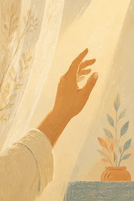 Hopeful Hand Reaching Toward Morning Light