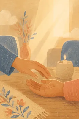 Gentle Hands Reaching in Prayerful Comfort