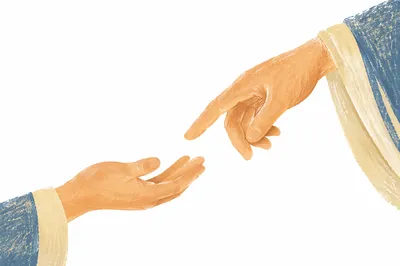 Gentle Hands Reaching in Hopeful Connection