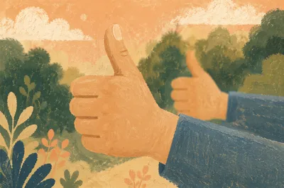 Encouraging Thumbs Up Hands Close Up