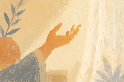 Hopeful Hand Reaching Toward Morning Light