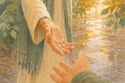 Helping Hand Reaching in Gentle Connection
