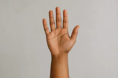 Open Hand Reaching Upward Close-Up