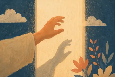Gentle Reaching Hand in Golden Light