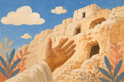 Hopeful Hand Reaching Toward Desert Light