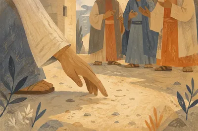 Reaching Hand on Ancient Courtyard Dust