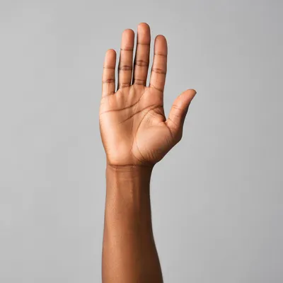 Open Palm Hand Reaching Upward Portrait