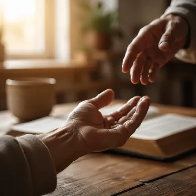 Gentle Hands Reaching in Morning Prayer