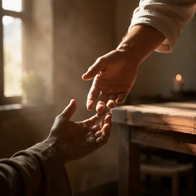 Helping Hands in Gentle Morning Light