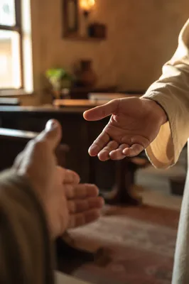 Gentle Hand Reaching in Chapel Fellowship
