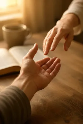Gentle Hands Reaching in Morning Prayer