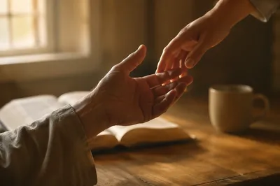 Gentle Hands Reaching in Morning Prayer
