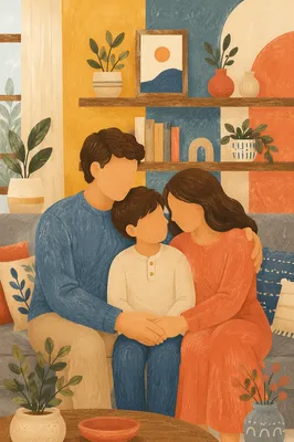 Happy Family Fellowship in Cozy Living Room