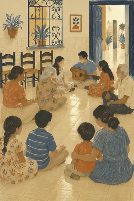 Happy Multigenerational Family Gathering at Home